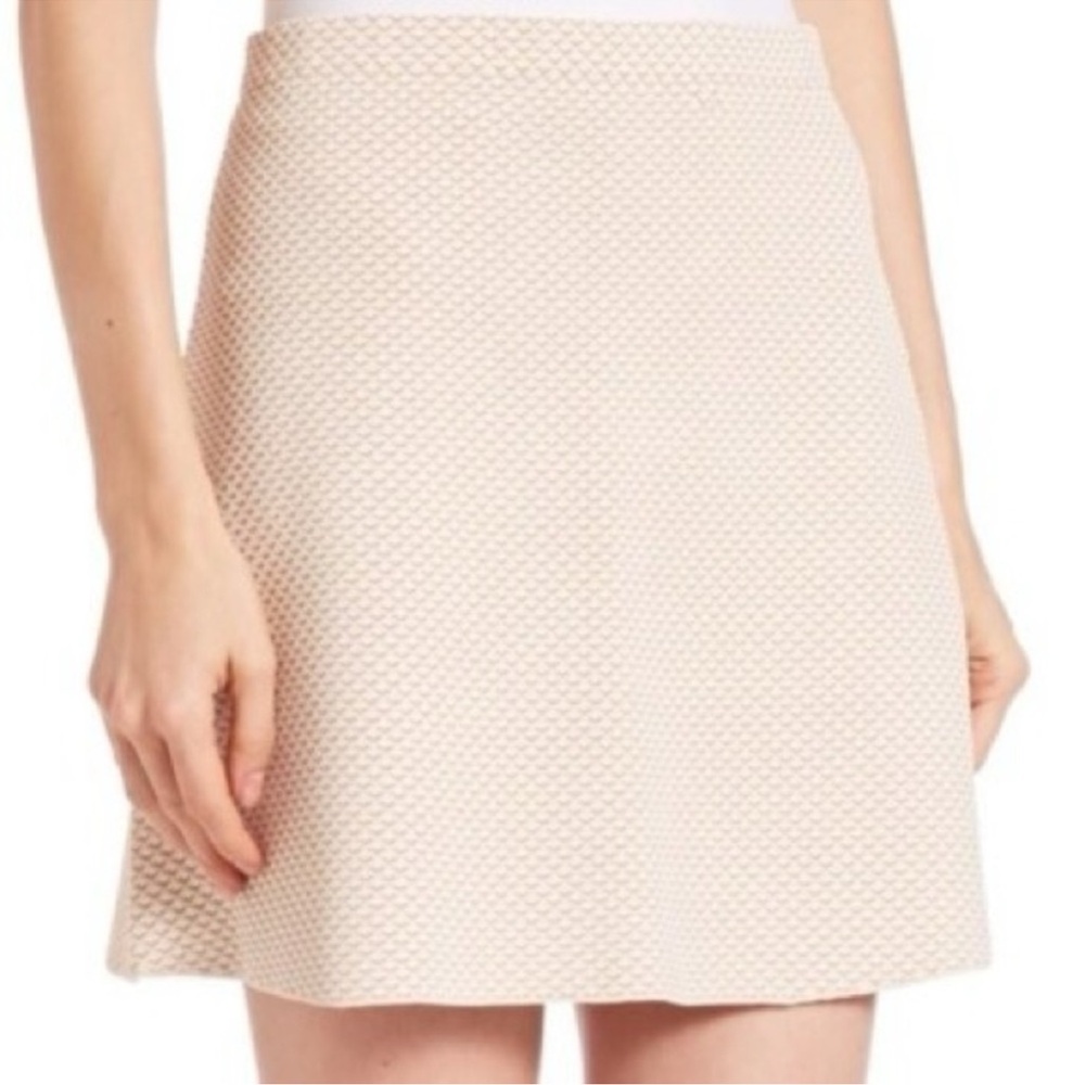 Theory Cream Textured Mini Skirt